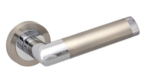 klamki alubrass -Klamka do drzwi NINA Nikiel chrom.cechy:  łatwy system montażowy śruby przelotowe fi 50 mm Waga 0,43kg Kod EAN 5901812894748 kolor: Nikiel chrom- Klamka wewnętrzna NINA