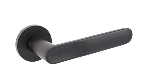 Czarna klamka ROCA SLIM ALUBRASS – okrągła rozeta Ø52 mm