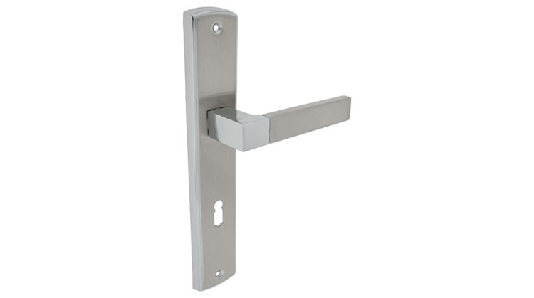 Klamka BRAVO 90 mm na klucz nikiel chrom ALUBRASS – długi szyld
