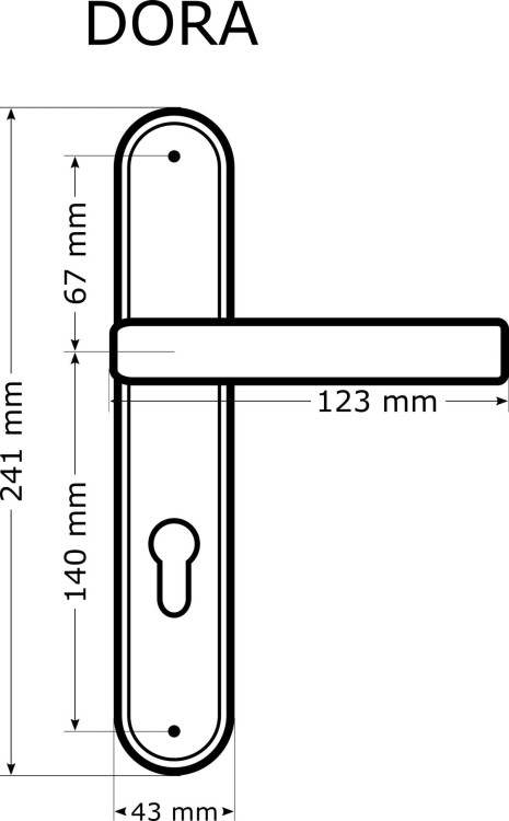 Klamka wewnętrzna DORA 72 mm na klucz .Cechy:    jednolita konstrukcja  łatwy system montażowy  śruby przelotowe  Waga 0,86kg  Kod EAN 5901812890085