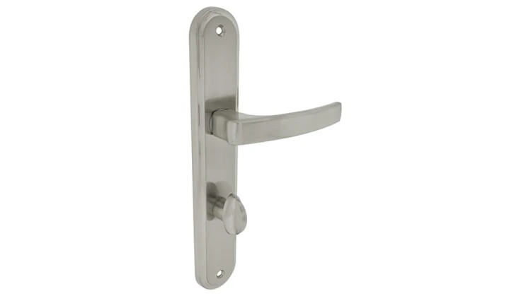 Klamka łazienkowa DORA 90 mm WC nikiel satyna ALUBRASS