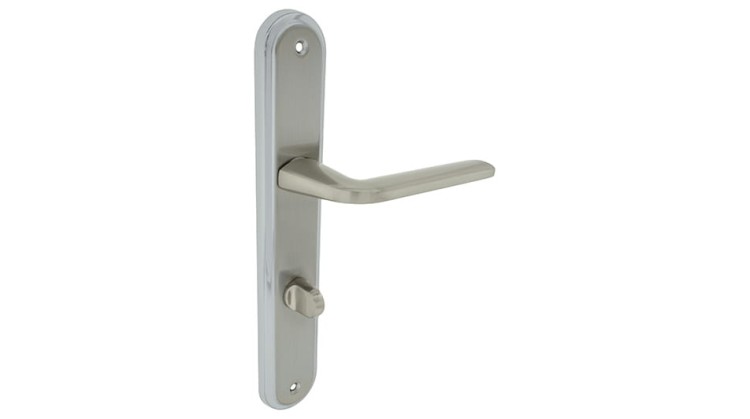 Klamka do drzwi FOCUS-90-WC- Nikiel chrom  Cechy:  jednolita konstrukcja łatwy system montażowy śruby przelotowe Waga 0,63kg Kod EAN 5901812893147-Klamka wewnętrzna FOCUS