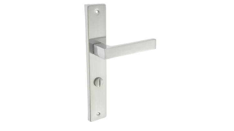 KLAMKA  SATYNA KLAMKI DO DRZWI WEWNĘTRZNYCH KLAMKA ALUBRASS  KLAMKI STYNA KABO 72 WC-Cechy:  jednolita konstrukcja łatwy system montażowy śruby przelotowe Waga 0,6kg Kod EAN 5901812898289