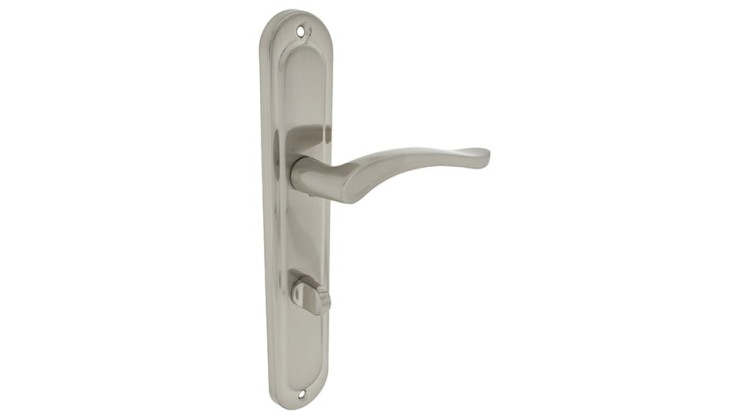 Klamka Alubrass wewnętrzna WC NATALI 72mm  .Cechy:    jednolita konstrukcja  łatwy system montażowy  śruby przelotowe  Waga 0,7kg  Kod EAN 5901812894700