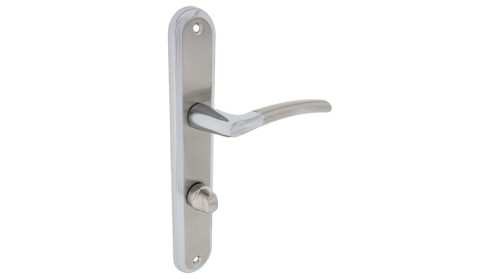 Klamka do drzwi PORTO-72-WC- Nikiel chrom .Cechy:  jednolita konstrukcja łatwy system montażowy śruby przelotowe Waga 0,7kg Kod EAN 5901812894144.Klamka wewnętrzna PORTO
