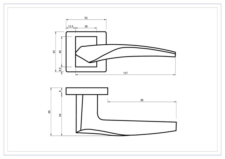 klamka-sumatra-rozeta-kwadratowa-nikiel-satyna-bli.-cechy:  łatwy system montażowy śruby przelotowe szyld 53 mm x 53 mm Waga 0,94kg Kod EAN 5901812896032 kolor: Nikiel satyna