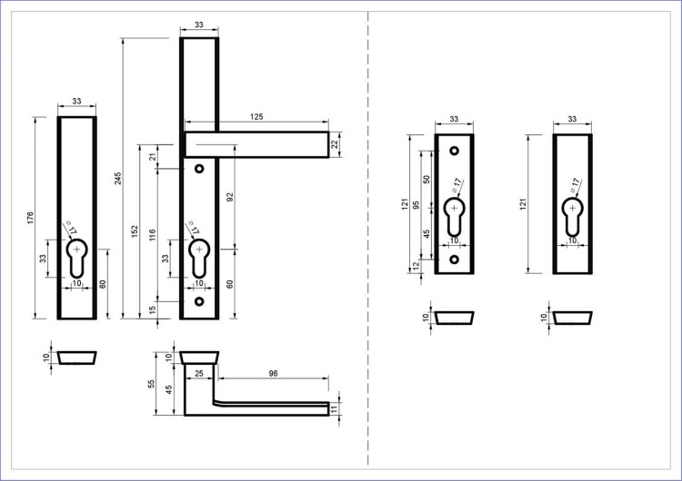 komplet-okuc-z-rozetami-theo-slim-f8-92mm-black.-Cechy:  jednolita konstrukcja łatwy system montażowy śruby przelotowe Waga 0,9kg Kod EAN 5901812897848-Komplet okuć z rozetami THEO SLIM + SZYLD 95 MM