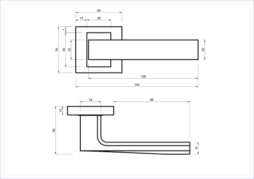 Czarna klamka wewnętrzna IBERIA.cechy:  łatwy system montażowy śruby przelotowe SZYLD 54 mm X 54 mm Waga 0,55kg Kod EAN 5901812896872