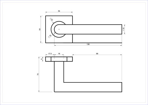 Klamka do drzwi LOBA Stal nierdzewna- kolor INOX. cechy:  łatwy system montażowy śruby przelotowe Waga 0,44kg Kod EAN 5901812894656 kolor: INOX 54 mm x 54 mm. Klamka wewnętrzna LOBA