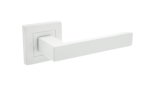Klamka do drzwi TASOS Biały. cechy:  łatwy system montażowy śruby przelotowe szyld 54 mm x 54 mm Waga 0,43kg Kod EAN 5901812895103 kolor: Biały. Klamka wewnętrzna TASOS