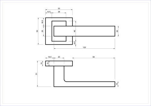 Czarna klamka wewnętrzna KABO.cechy:  łatwy system montażowy śruby przelotowe szyld 53 mm x 53 mm Waga 0,55kg Kod EAN 5901812896964 kolor: Czarny