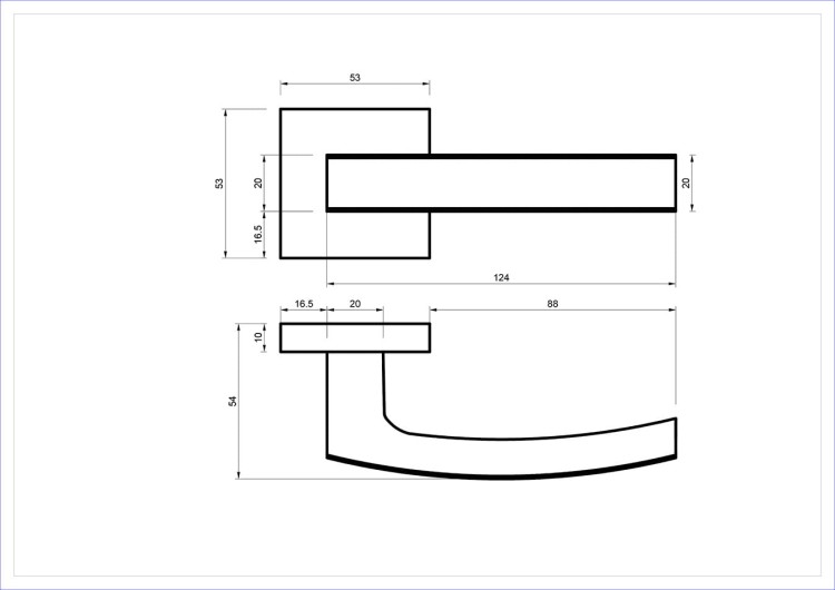 Czarna klamka wewnętrzna MONTANA.cechy:  łatwy system montażowy śruby przelotowe Waga 0,55kg Kod EAN 5901812898807 kolor: CZARNY 53 mm x 53 mm