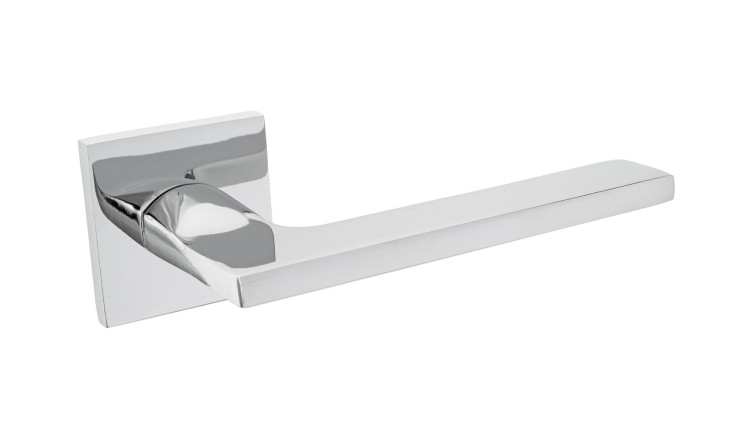 Klamka MUZA SLIM chrom .cechy:  łatwy system montażowy śruby przelotowe Waga 0,4kg Kod EAN 5901812899002 kolor: Chrom 52 mm x 52 mm