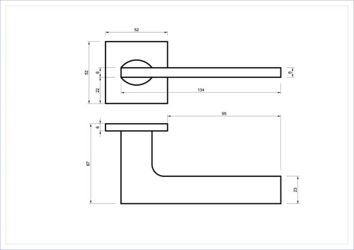 Czarna klamka wewnętrzna MUZA SLIM.cechy:  łatwy system montażowy śruby przelotowe Waga 0,4kg Kod EAN 5901812898982 kolor: Czarny 52 mm x 52 mm