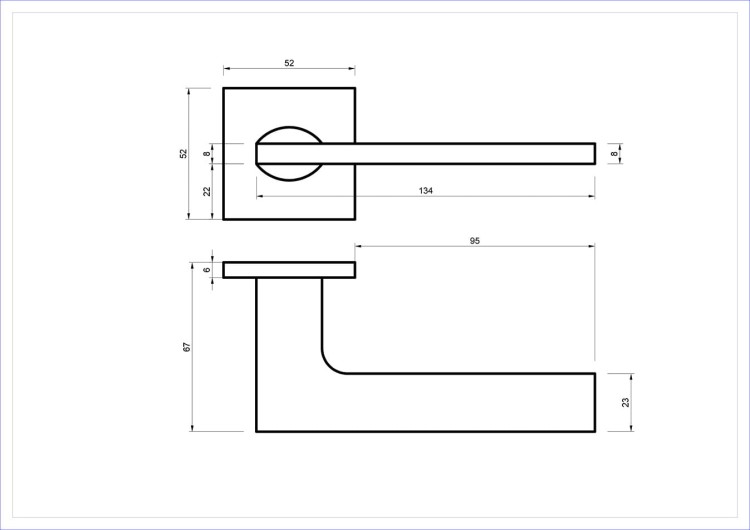 Czarna klamka wewnętrzna MUZA SLIM.cechy:  łatwy system montażowy śruby przelotowe Waga 0,4kg Kod EAN 5901812898982 kolor: Czarny 52 mm x 52 mm