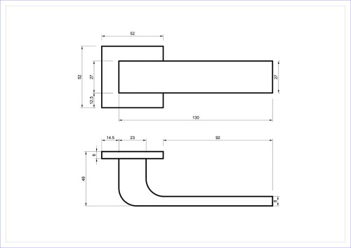 Czarna klamka wewnętrzna REGATTA SLIM.cechy:  łatwy system montażowy śruby przelotowe Waga 0,4kg Kod EAN 5901812898968 kolor: Czarny 52 mm x 52 mm