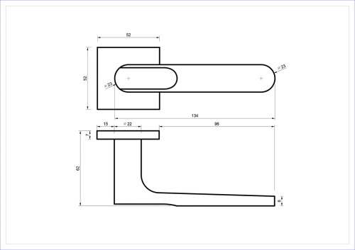 Czarna klamka wewnętrzna ROCA SLIM.cechy:  łatwy system montażowy śruby przelotowe Waga 0,43kg Kod EAN 5901812898920 kolor: Czarny, 52 mm x 52 mm