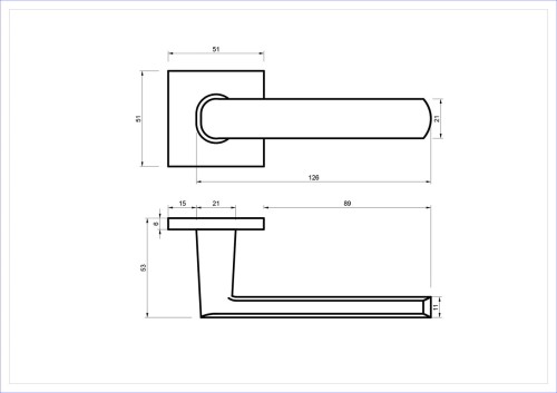 Czarna klamka wewnętrzna SANTIA SLIM. cechy:  łatwy system montażowy śruby przelotowe Waga 0,55kg Kod EAN 5901812898647 kolor: Czarny, 51 mm x 51 mm