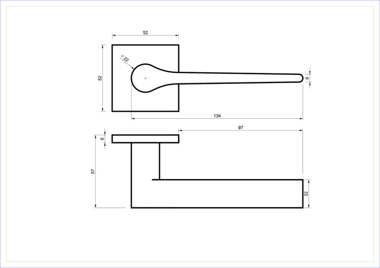 Klamka VITTORIA SLIM ALUBRASS chrom mat – rozeta kwadratowa