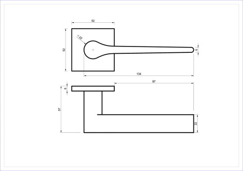 Czarna klamka wewnętrzna VITTORIA SLIM.cechy:  łatwy system montażowy śruby przelotowe Waga 0,4kg Kod EAN 5901812899033 kolor: Czarny, 52 mm x 52 mm