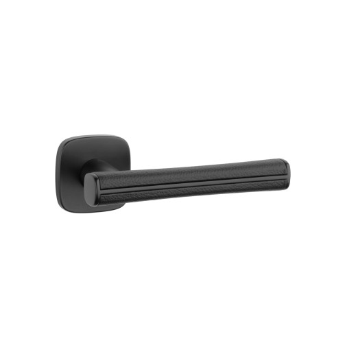 Klamka APRILE DAVIDIA QR SLIM 7MM BK/BLACK LEATHER – czarny mat / czarna skóra