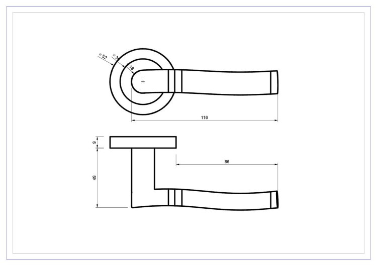Klamka do drzwi wewnętrznych Torino- Nikiel chrom.cechy:  łatwy system montażowy śruby przelotowe rozeta okrągła fi 52 mm kolor: Nikiel chrom-Klamka wewnętrzna TORINO