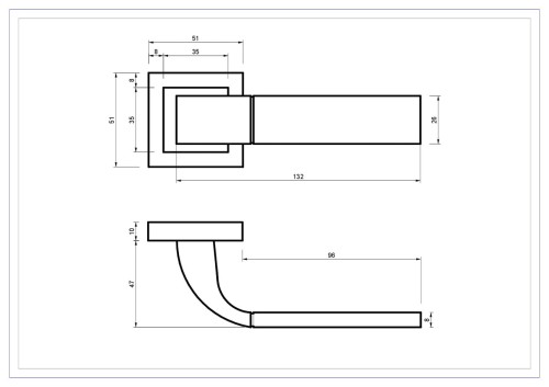 Klamka do drzwi HECTOR Patyna cechy:  łatwy system montażowy śruby przelotowe Waga 0,49kg Kod EAN 5901812893260 kolor: Patyna 51 mm x 51 mm