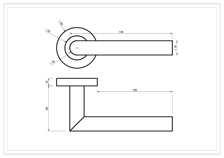 Czarna klamka wewnętrzna DIONE.cechy:  łatwy system montażowy śruby przelotowe szyld fi 54 mm Waga 0,41kg Kod EAN 5901812896988 kolor: Czarny