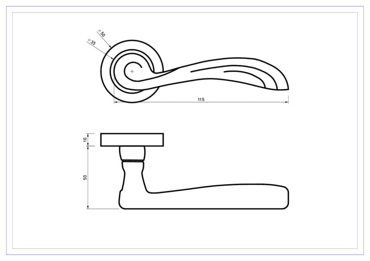 Klamka do drzwi GRACJA Patyna. cechy:  łatwy system montażowy śruby przelotowe szyld fi 50 mm Waga 0,41kg Kod EAN 5901812893482 kolor: Patyna. Klamka wewnętrzna GRACJA