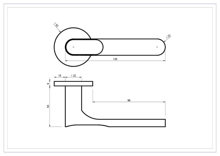 Klamka ROCA SLIM ALUBRASS chrom mat – okrągła rozeta Ø52 mm