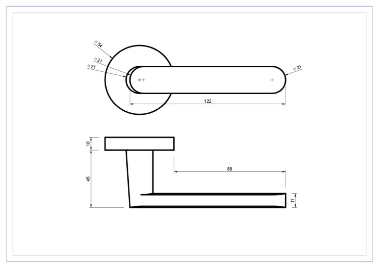 klamki alubrass -Klamka do drzwi SANITA  chrom mat .cechy:  łatwy system montażowy śruby przelotowe szyld fi 54 mm kolor: Chrom mat