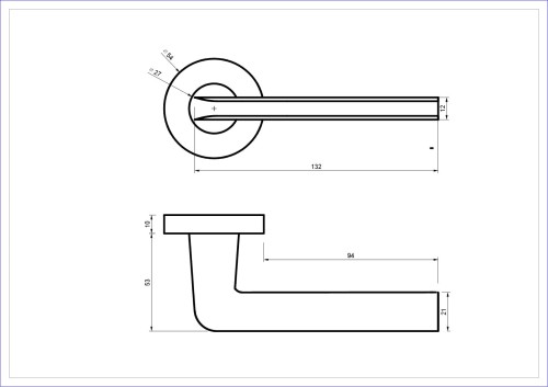 Klamka wewnętrzna VENA.Producent Alubrass Szyld Okrągły Rozmiar FI 54 Kolor Chrom Mat Grubość Rozety 10 mm