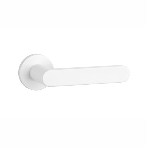 Klamka APRILE ALORA R SLIM 7 mm WH – biały matowy | Designerska klamka premium do nowoczesnych wnętrz