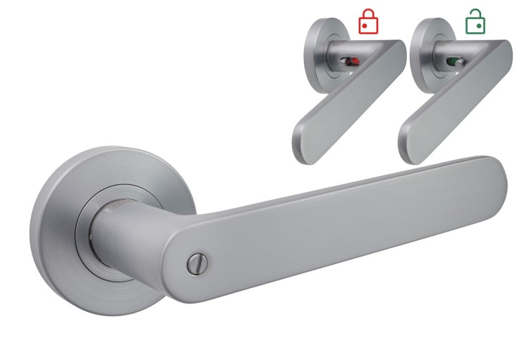 Klamka CLICK SMART BLITZ Chrom Mat – Nowoczesna Klamka z Zamknięciem do Drzwi Wewnętrznych