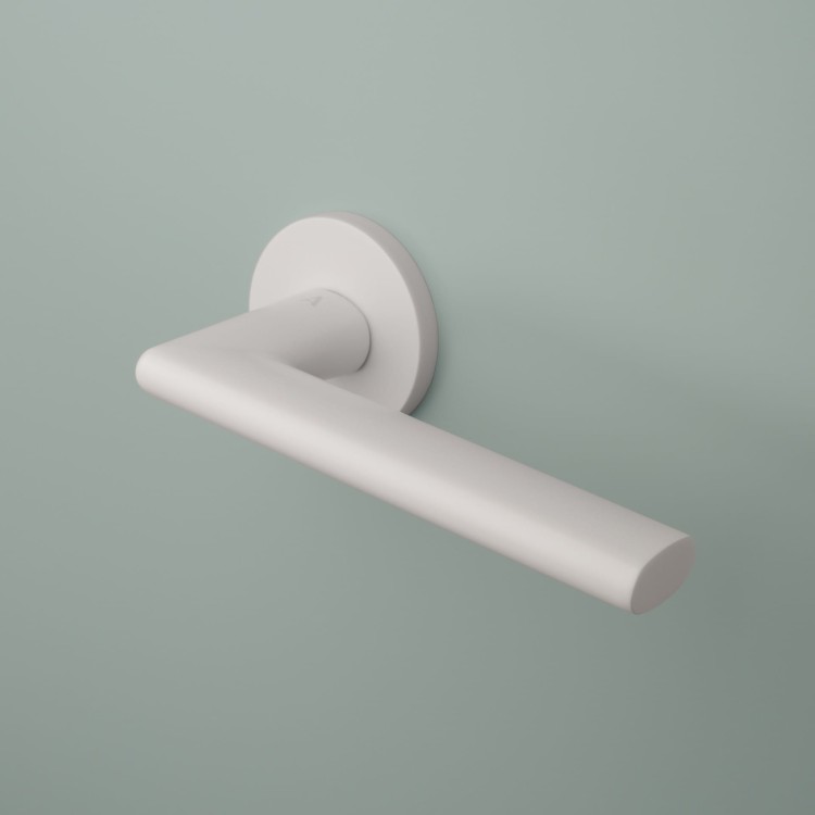 Klamka APRILE KALMIA ROZETA R SLIM 7MM WHITE - biały matowy .Waga netto 0,898kg  Kod EAN 5902249341157  Grubość rozety 7 mm  Kolekcja Comfort  Kolor Biały matowy  Kształt rozety Okrągła R SLIM 7 mm, fi 54 mm  Producent ENGER  Marka APRILE  Materiał Cynk