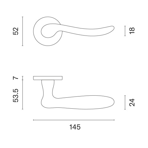 Klamka APRILE NERINA ROZETA R SLIM 7MM LC - chrom polerowany .Waga netto 0,953kg   Grubość rozety 7 mm  Kolekcja Premium  Kolor Chrom polerowany  Kształt rozety Okrągła R SLIM 7 mm fi 52 mm  Producent ENGER  Marka APRILE  Materiał Cynk