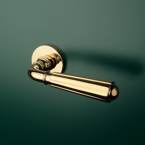 Klamka APRILE UTRICA ROZETA R SLIM 7MM LG PVD - złoty polerowany PVD, fi 52 mm