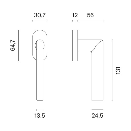 Klamka okienna APRILE KALMIA R CP - chrom polerowany