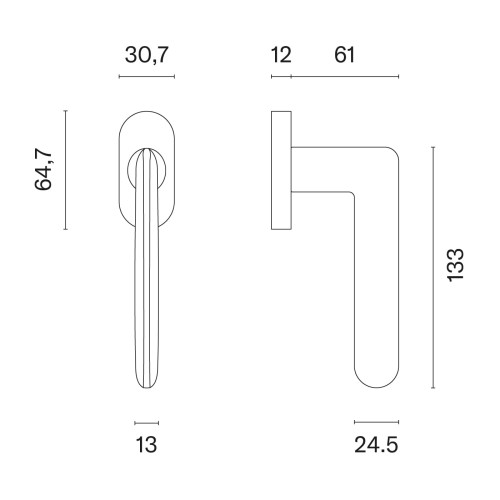 Klamka okienna STILE AVA R BLACK - czarny matowy