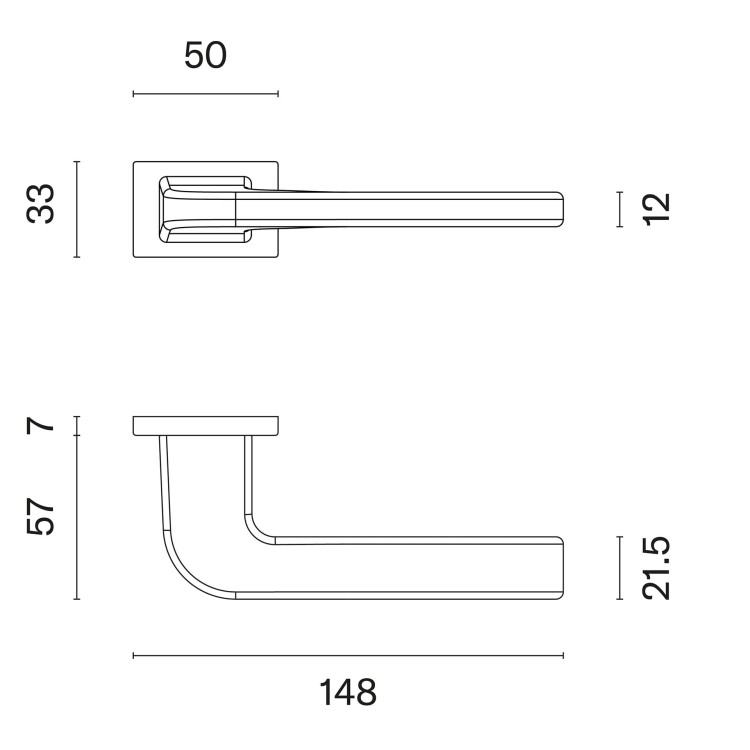 Klamka APRILE ISMENA ROZETA RT SLIM 7MM KG - złoty matowy