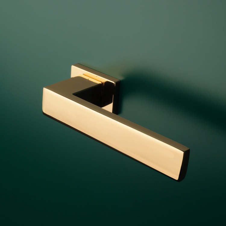 Klamka APRILE PINA ROZETA RT SLIM 7MM LG - złoty polerowany
