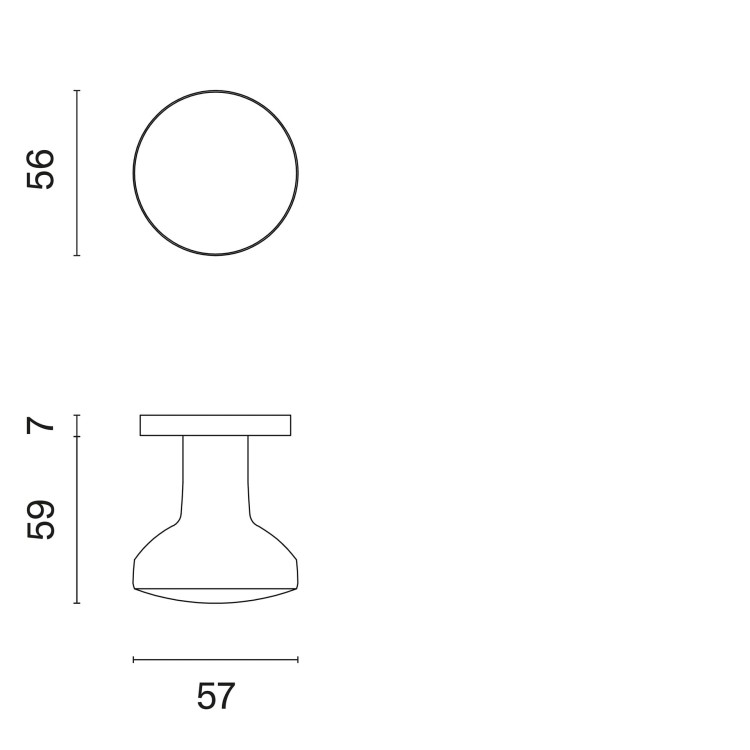 Gałka jednostronna/dwustronna APRILE ORTICA R SLIM 7MM PN PVD - miedziany PVD