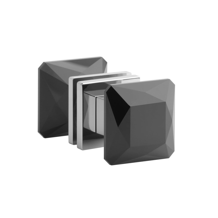Gałka jednostronna/dwustronna  APRILE QUINCE Q SLIM 7MM LC/BK - chrom polerowany / czarny kryształ