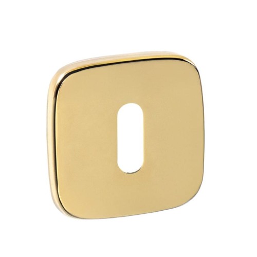 Rozeta zaoblona R82 złoty PVD klucz.Szyld PVD. Grubość szyldu  6 mm.