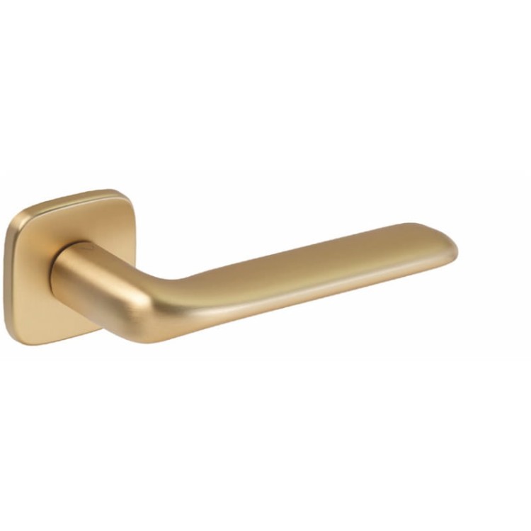 Klamka Flat złoty-satyna bdr-Klasa 4, co oznacza, że klamka może być montowana w miejscach użyteczności publicznej, takich jak szkoły, sądy czy biurowce