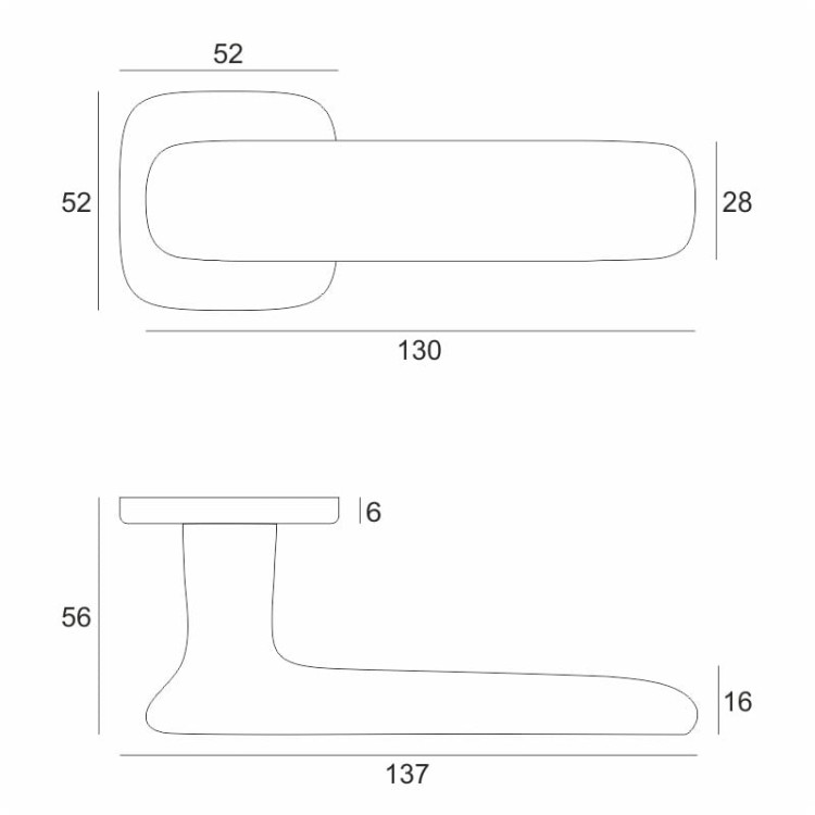 Klamka  Flow czarny bdr  -Klasa 4, co oznacza, że klamka może być montowana w miejscach użyteczności publicznej, takich jak szkoły, sądy czy biurowce  rozeta 52 mm x 52 mm