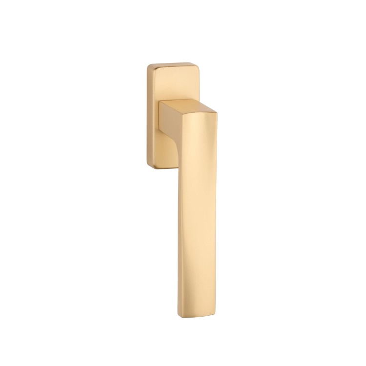 Klamka okienna STILE LIMA Q GOLD SATIN - złoty matowy .Waga netto 0,498kg  Kod EAN 5902249354775  Grubość rozety 12 mm  Kolekcja Simple  Kolor Złoty matowy  Kształt rozety Prostokątna okienna  Producent ENGER  Marka STILE  Materiał Aluminium