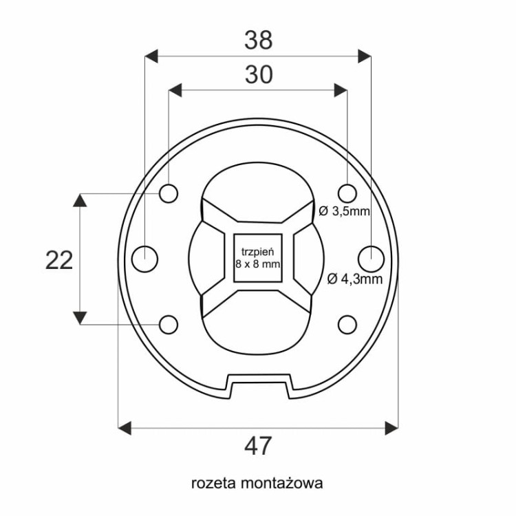 Klamka KDA Euforio R67 czarna – rozeta 52×52 mm