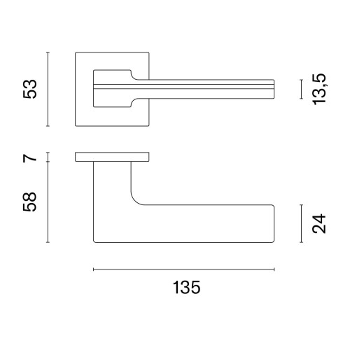 Klamka STILE BIRA ROZETA Q SLIM 7MM BLACK - czarny matowy .Waga 0,59kg  Waga netto 0,49kg    Grubość rozety 7 mm  Kolekcja Simple  Kolor Czarny matowy  Producent ENGER  Marka STILE  Kształt rozety Kwadratowa Q SLIM 7 mm  Materiał Aluminium