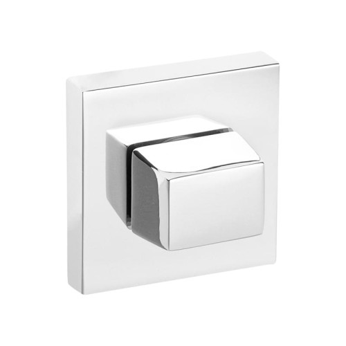 Rozeta kwadratowa R67 chrom WC – z blokadą łazienkową.Cechy produktu: Model: R67 WC Rodzaj: Rozeta łazienkowa z blokadą WC Kształt: Kwadratowa Wykończenie: Chrom Producent: VDS Kod produktu: 49-0010 Materiał: Wysokiej jakości metal odporny na korozję